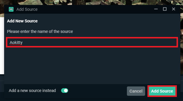 Streamlabs OBS Instruction: Name new source